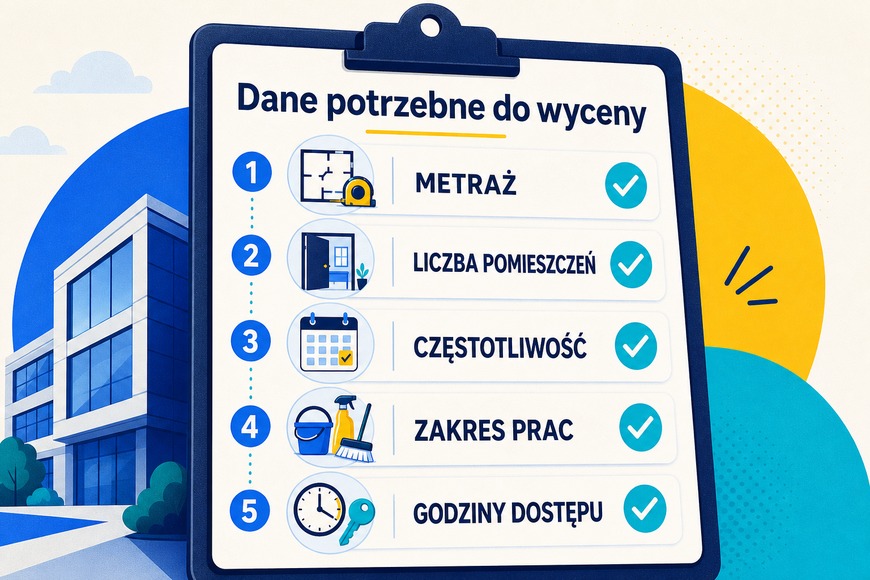 Dane potrzebne do wyceny sprzątania Pięć danych potrzebnych do przygotowania oferty sprzątania