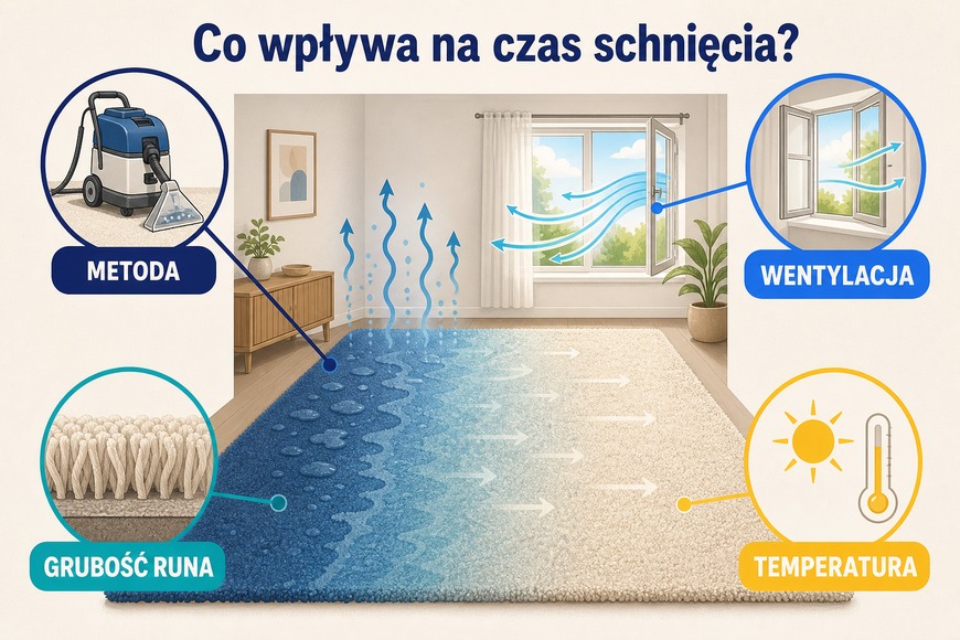 Czynniki wpływające na czas schnięcia wykładziny po praniu