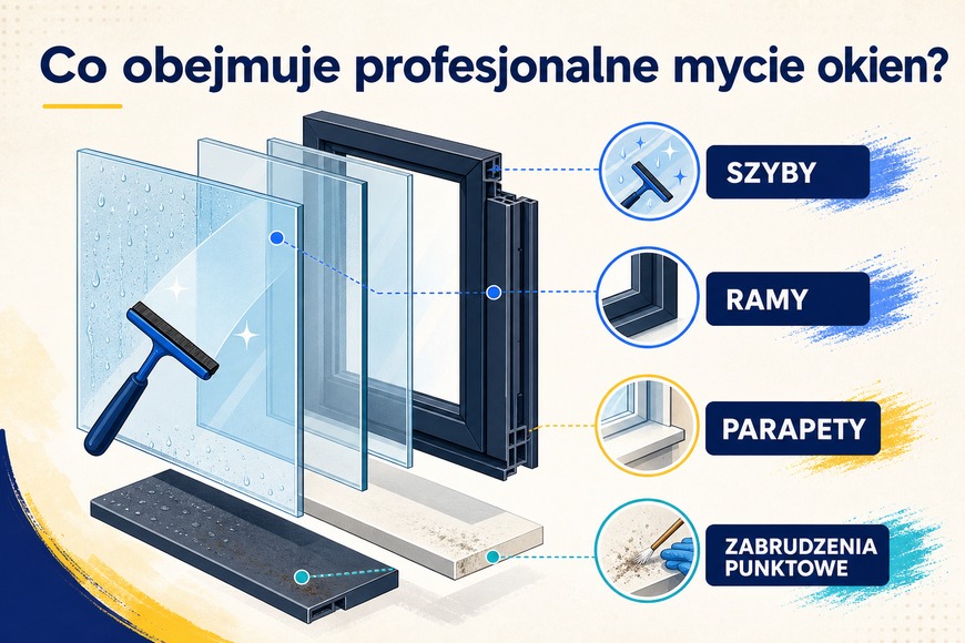 Co obejmuje profesjonalne mycie okien Elementy obejmowane profesjonalnym myciem okien