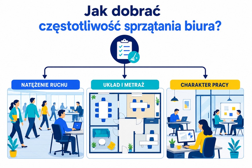Czynniki decydujące o częstotliwości sprzątania biura